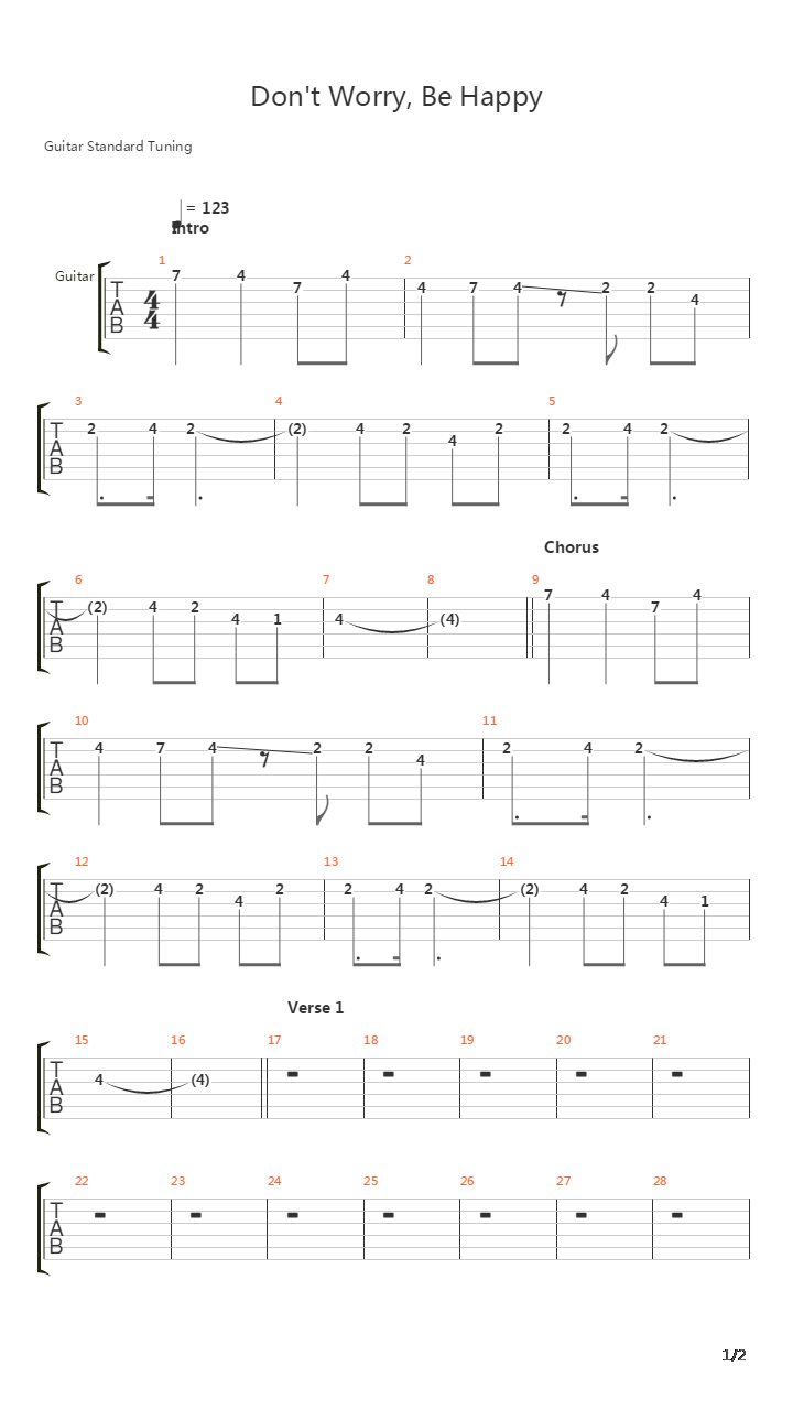 Don't Worry Be Happy吉他谱