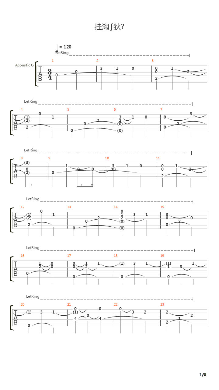 นาฬิกาตาย Fingerstyle吉他谱