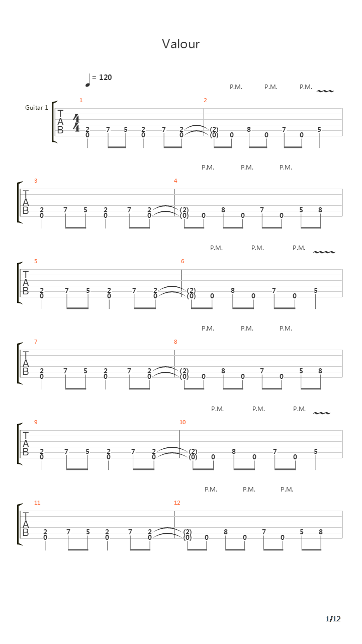 Valour吉他谱