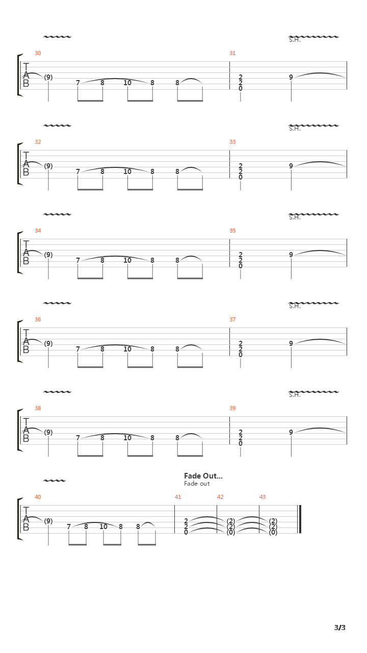 War吉他谱