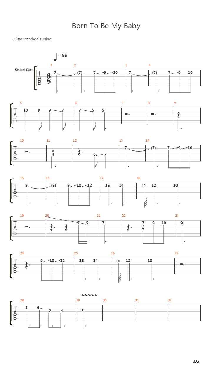 Born To Be My Baby (This Left Feels Right)吉他谱