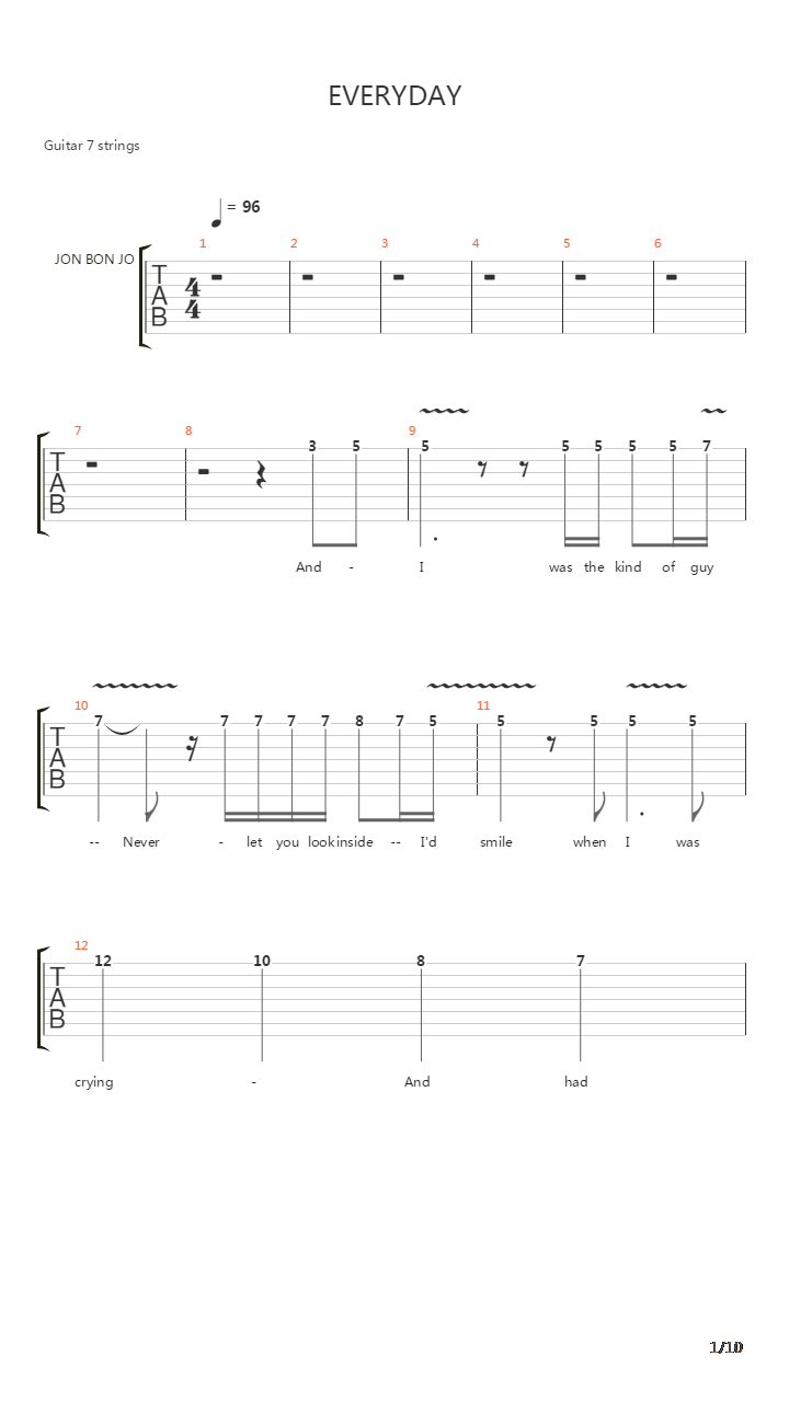 Everyday (This Left Feels Right)吉他谱