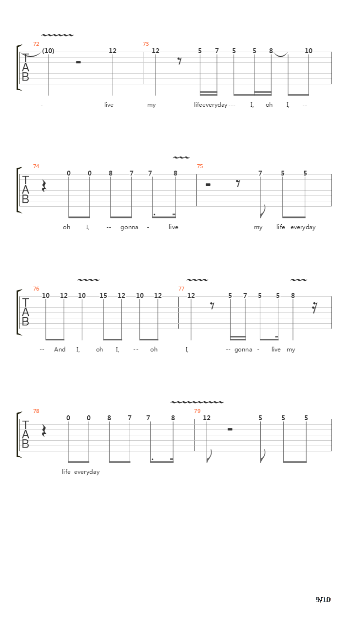 Everyday (This Left Feels Right)吉他谱