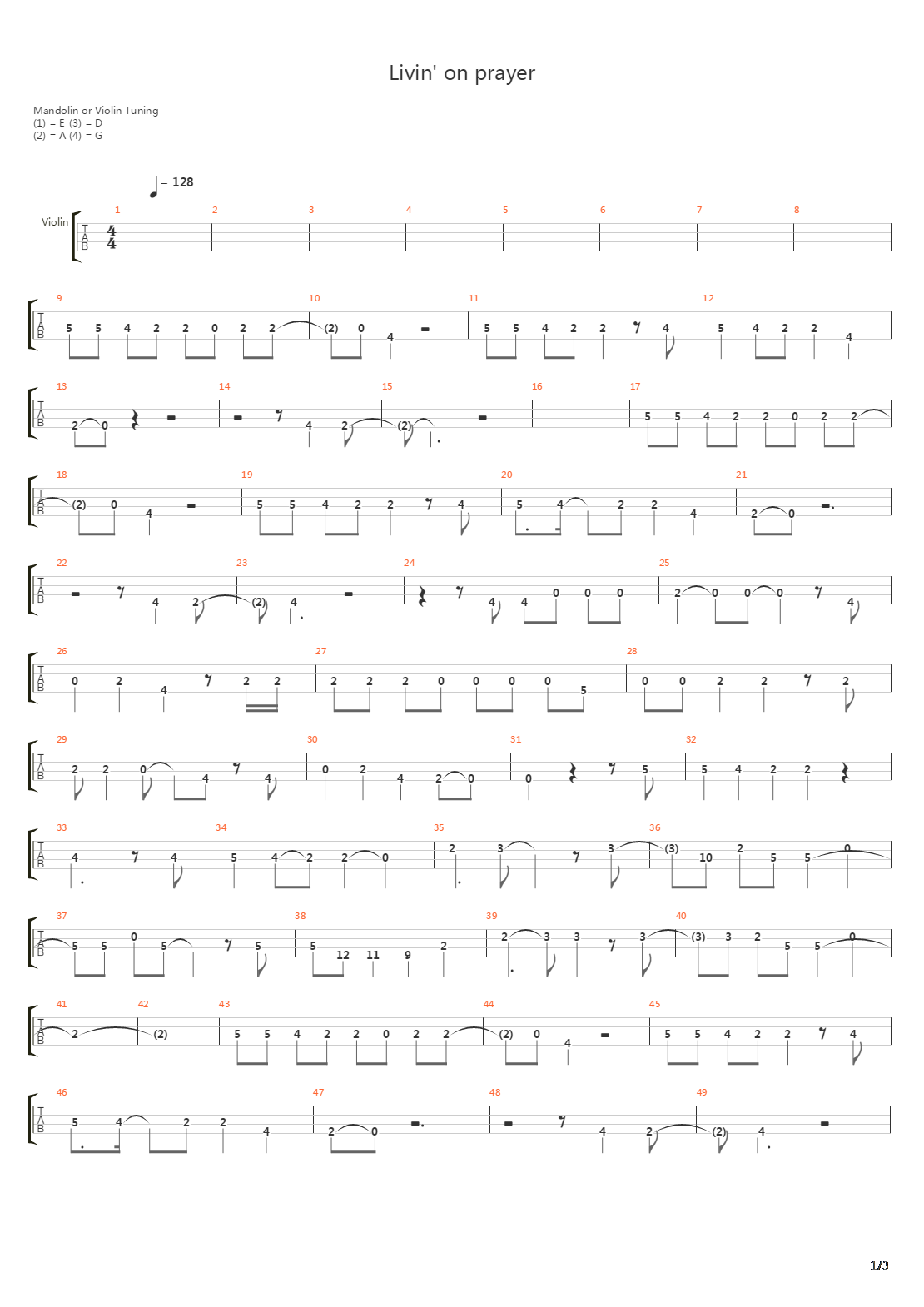 Livin' On A Prayer (Orchestral Version)吉他谱