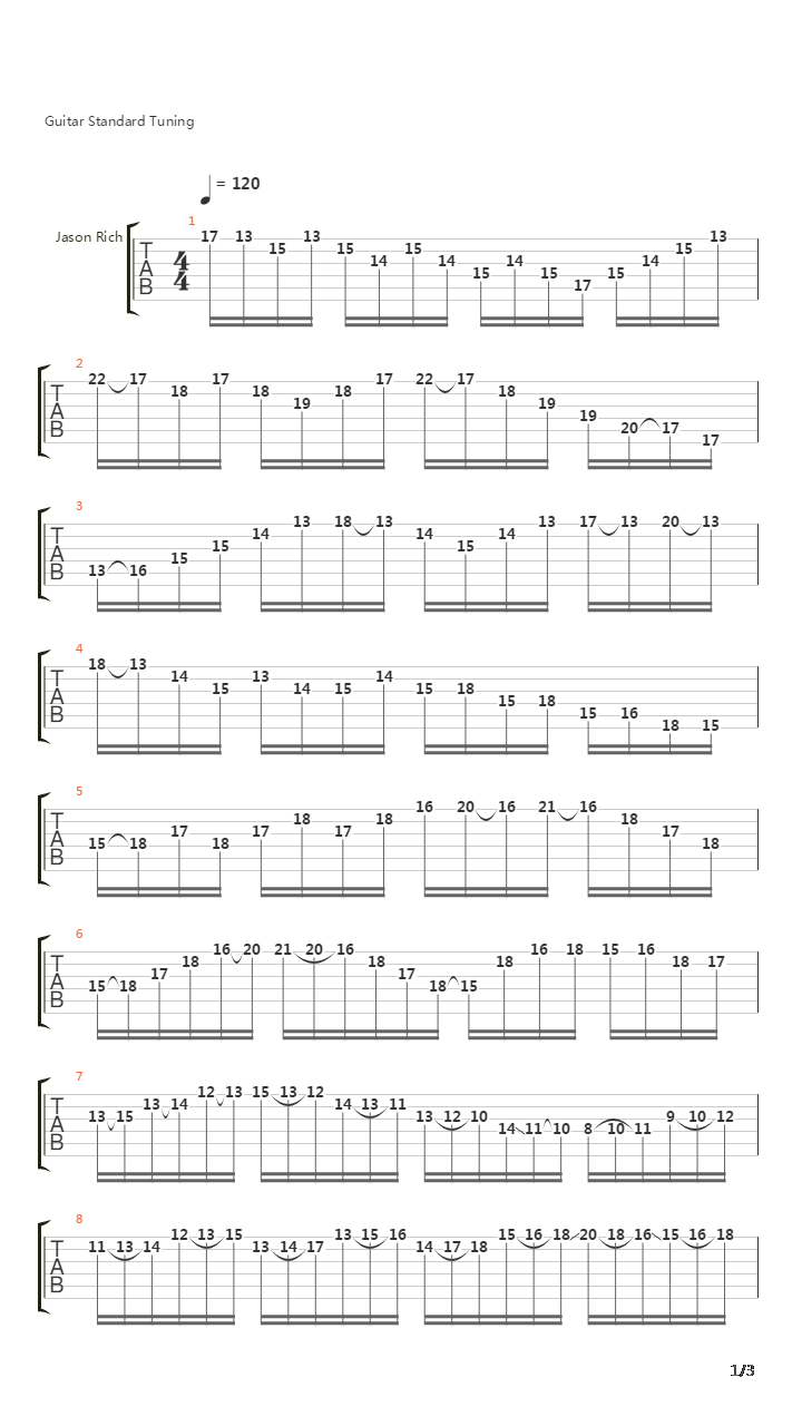 Follow The Signs Solo (E Standard)吉他谱