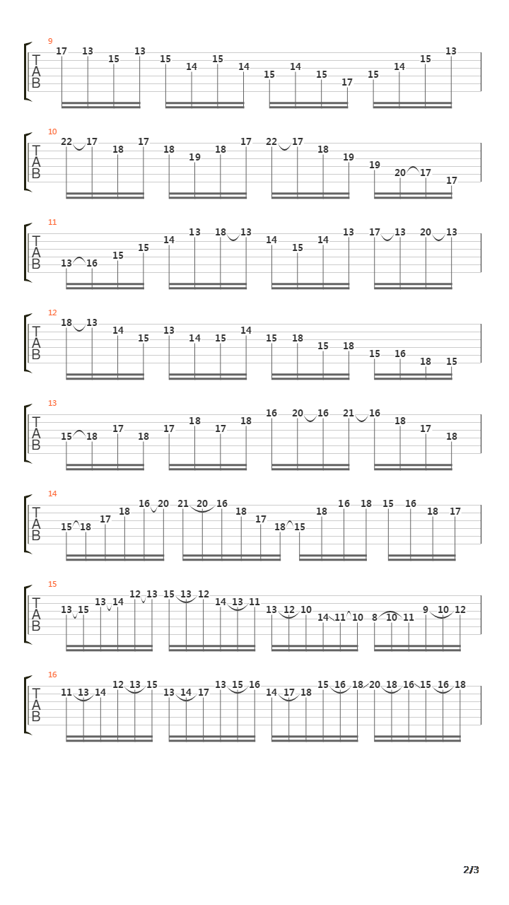 Follow The Signs Solo (E Standard)吉他谱