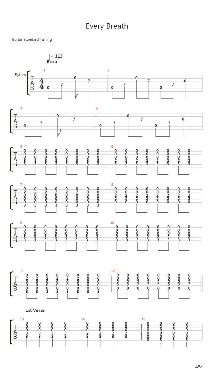 Every Breath吉他谱