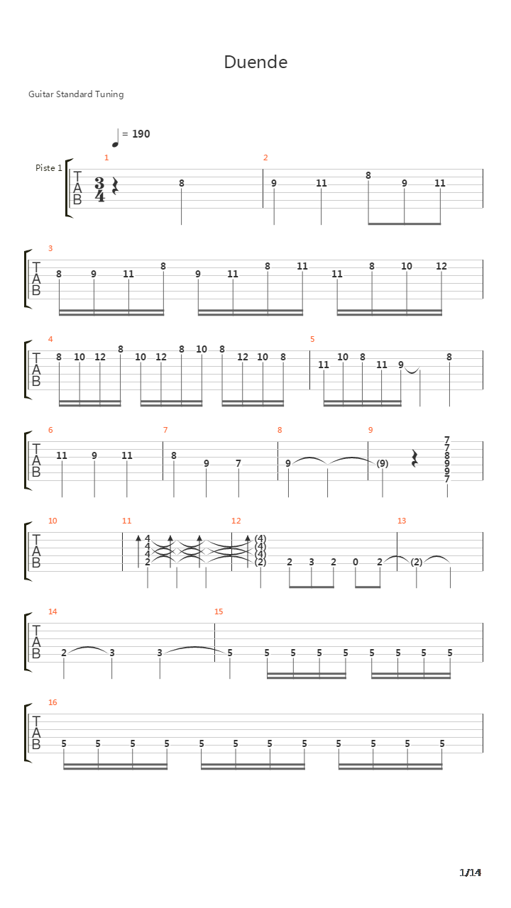 Duende吉他谱