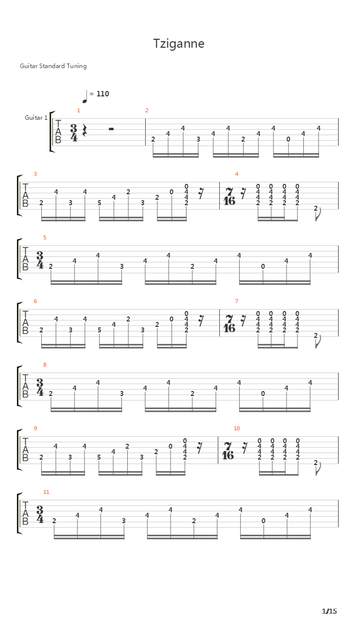 Tzigane吉他谱