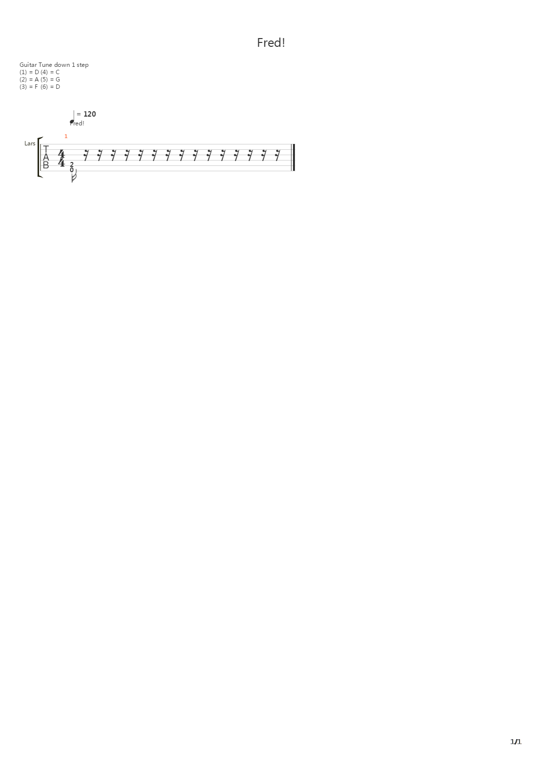 Fred吉他谱