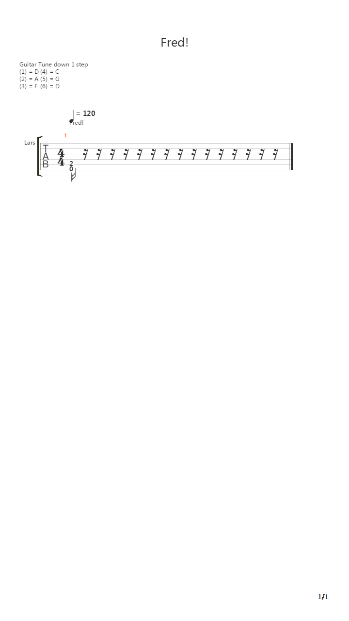 Fred吉他谱