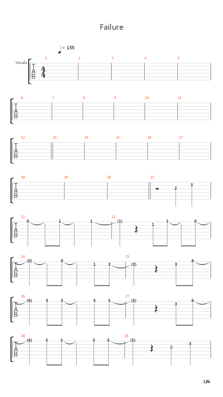 Failure吉他谱