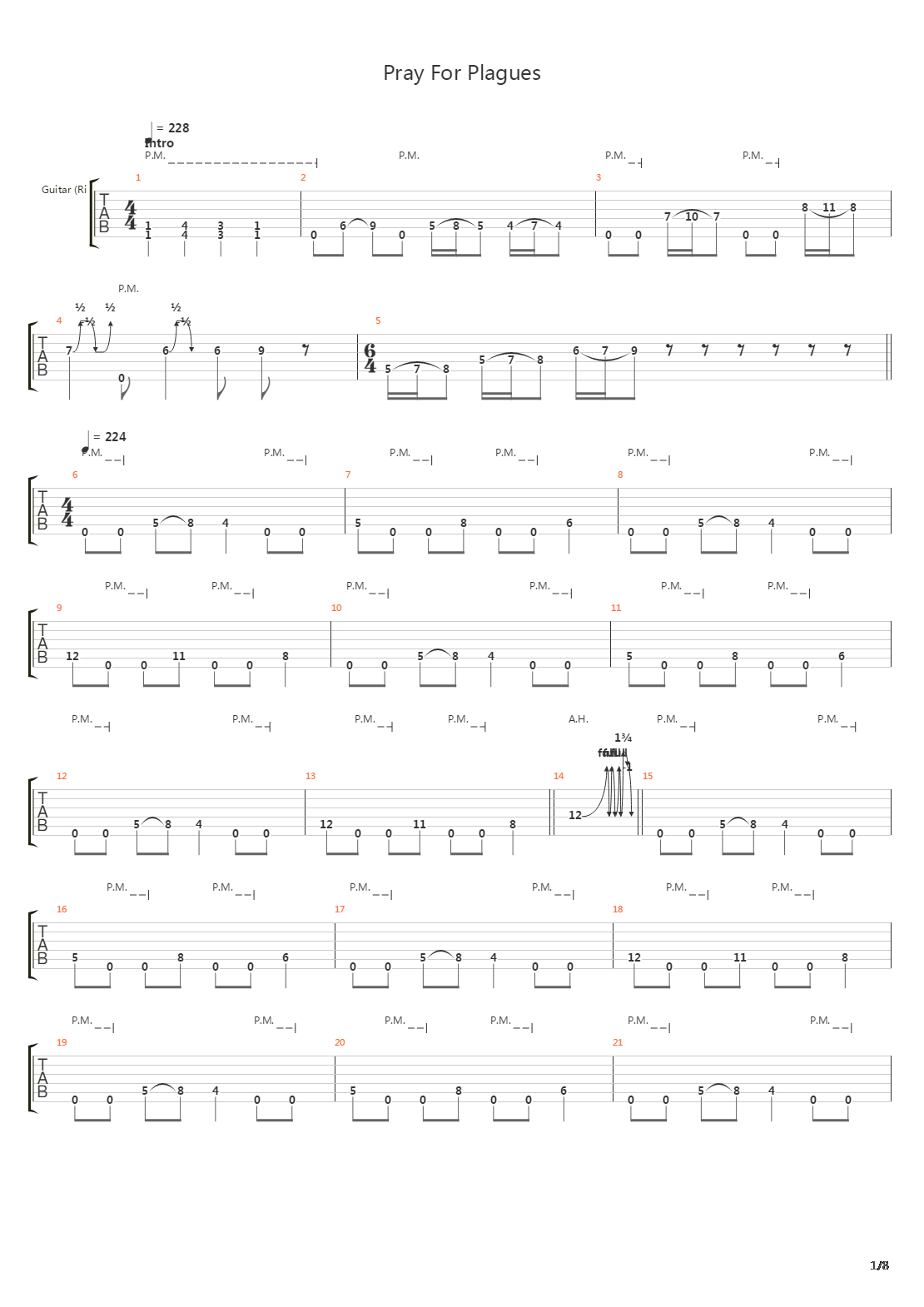 Pray For Plagues吉他谱