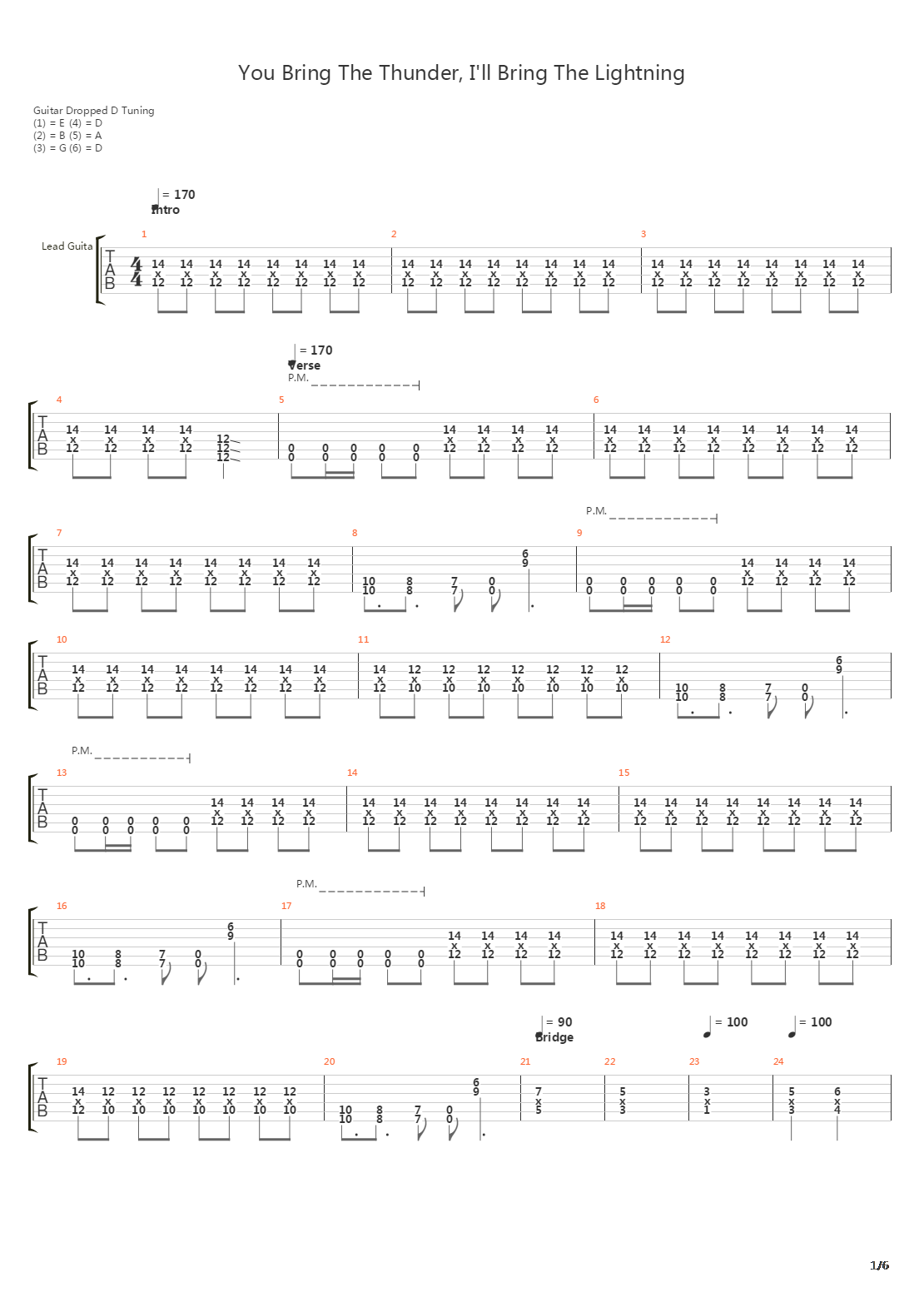 You Bring The Thunder, I'll Bring The Lightning吉他谱