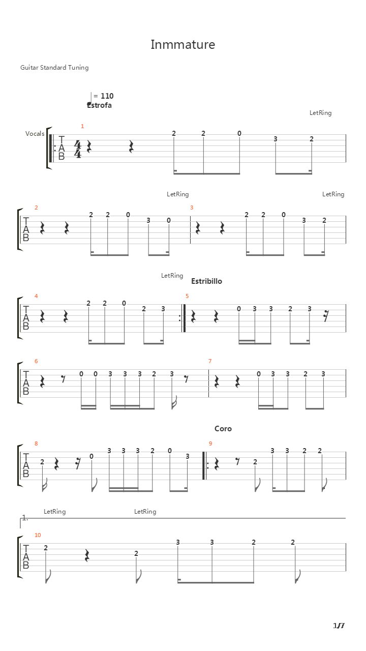 Inmmature吉他谱