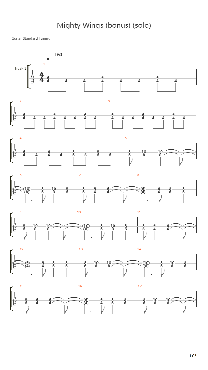 Mighty Wings吉他谱