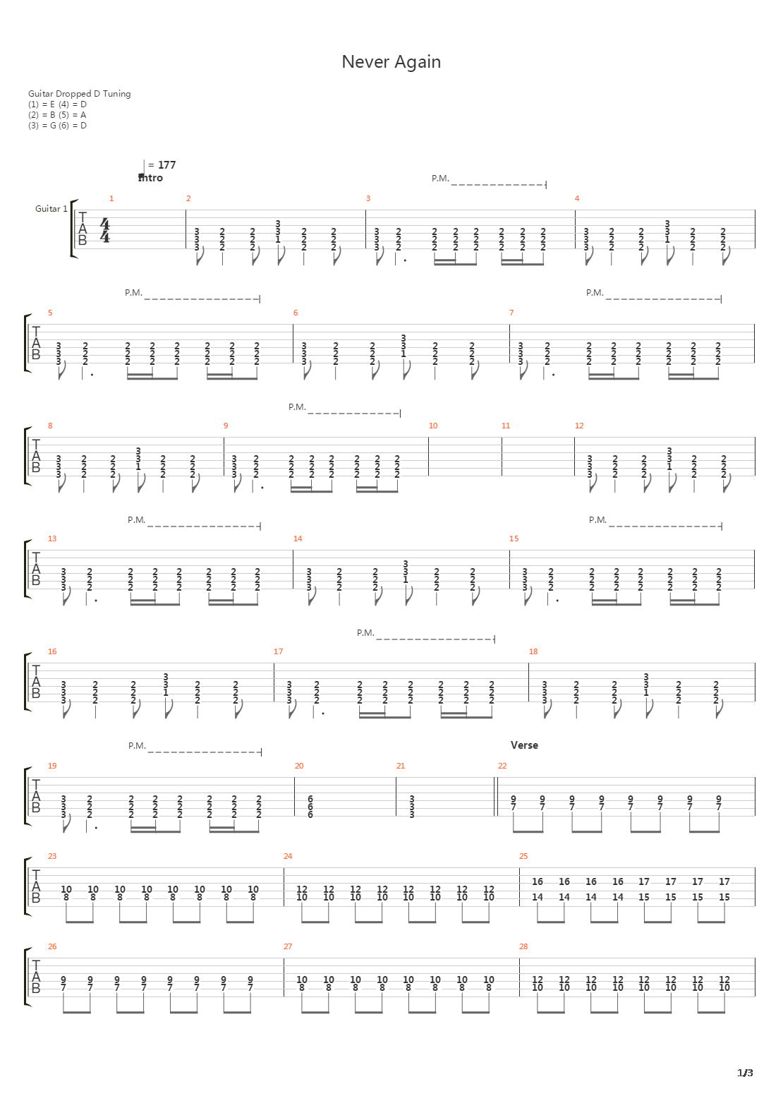 Never Again吉他谱