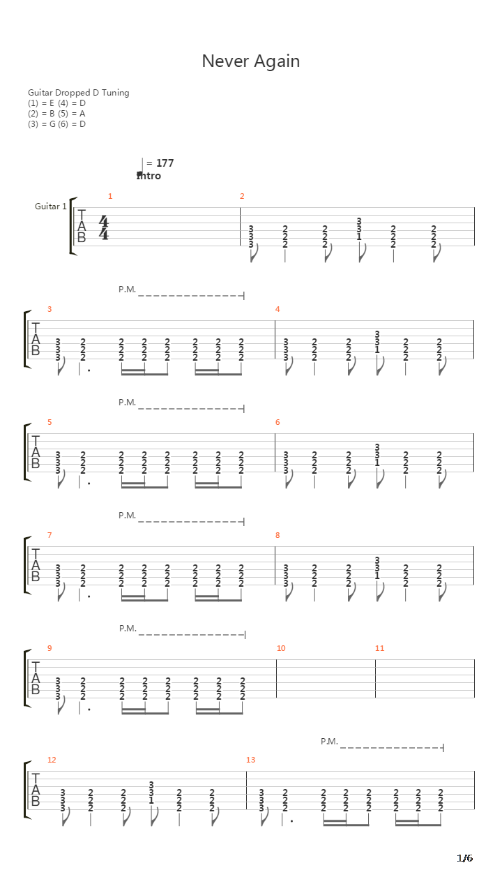 Never Again吉他谱