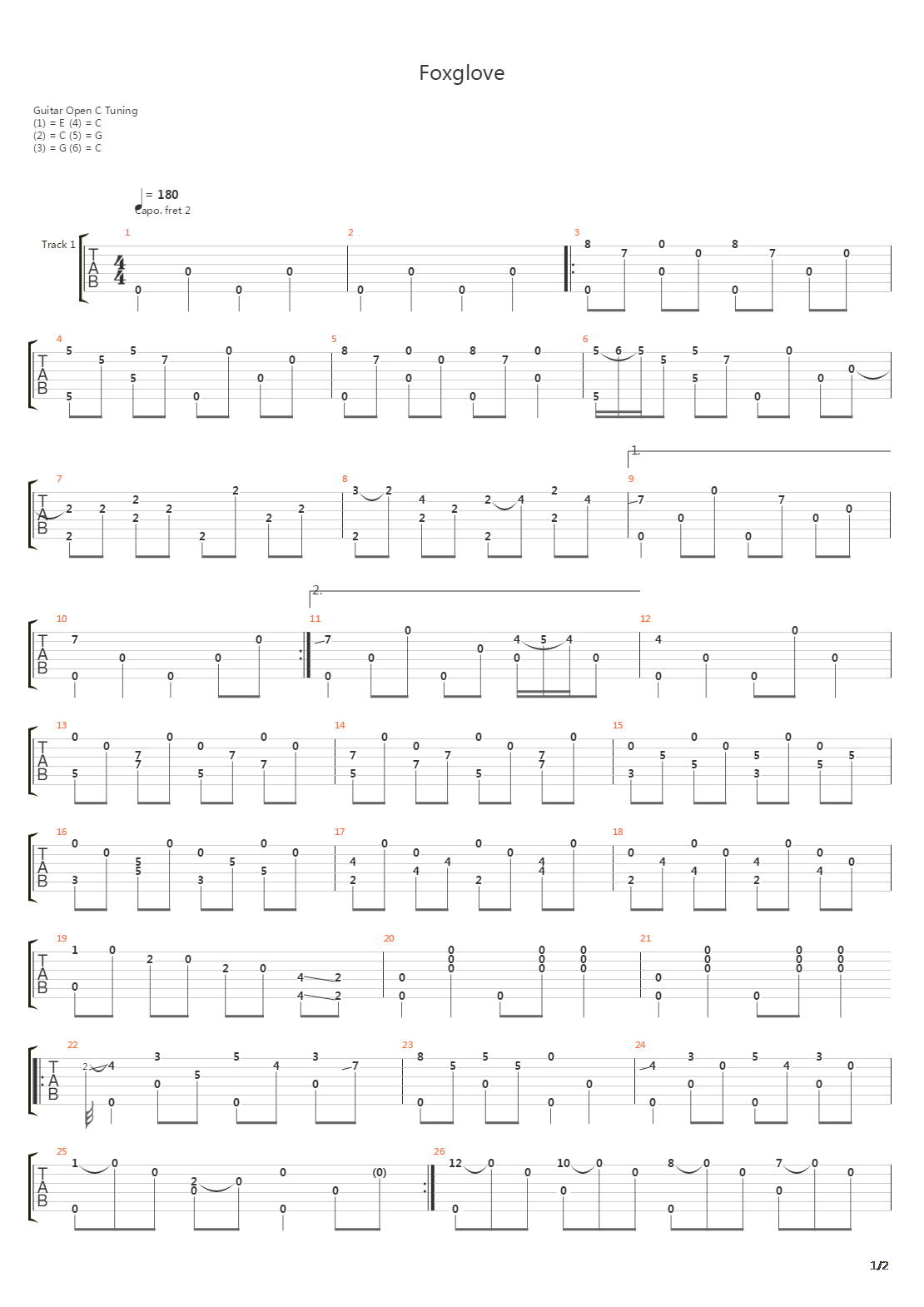 Foxglove吉他谱
