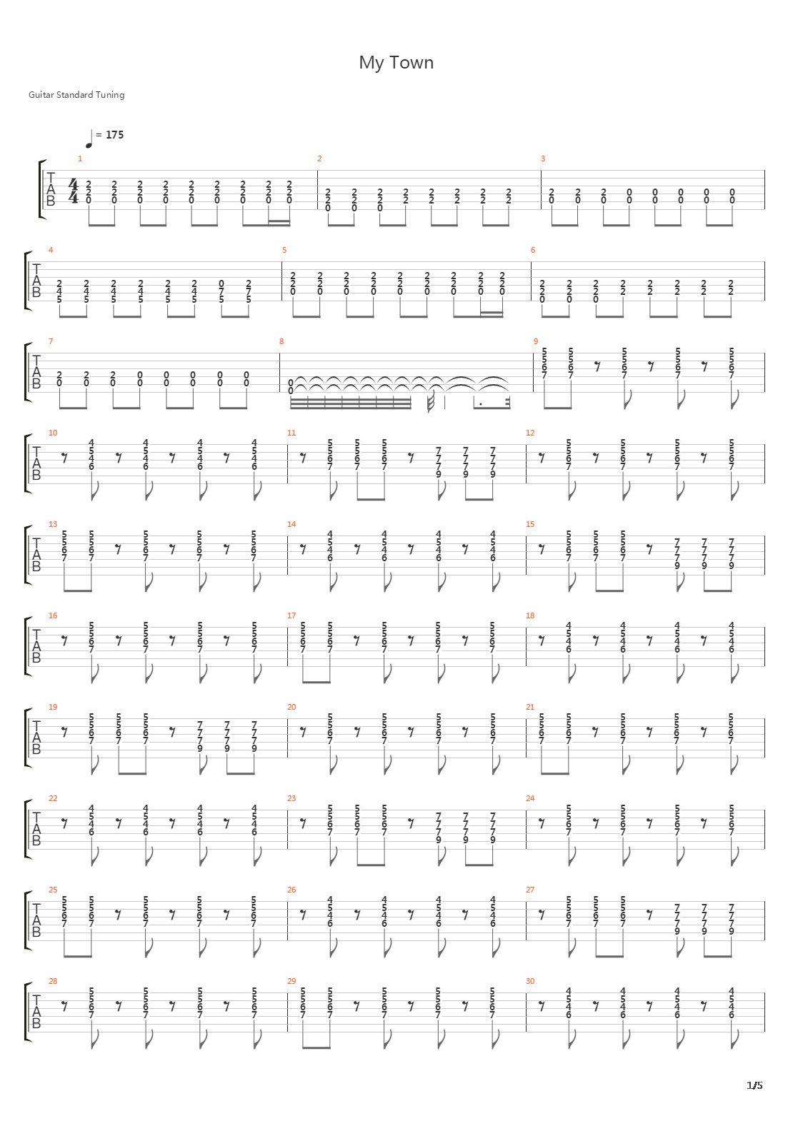 My Town吉他谱