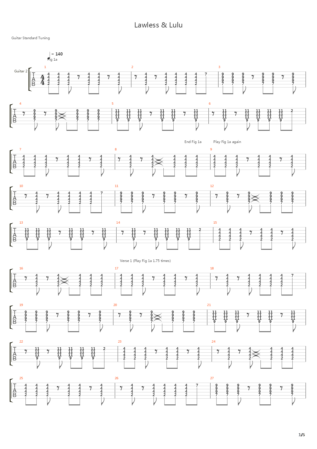 Lawless And Lulu吉他谱