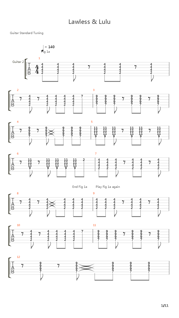Lawless And Lulu吉他谱