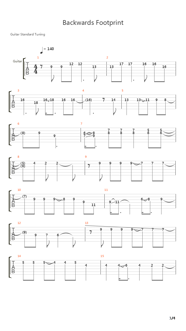 Backwards Footprint吉他谱