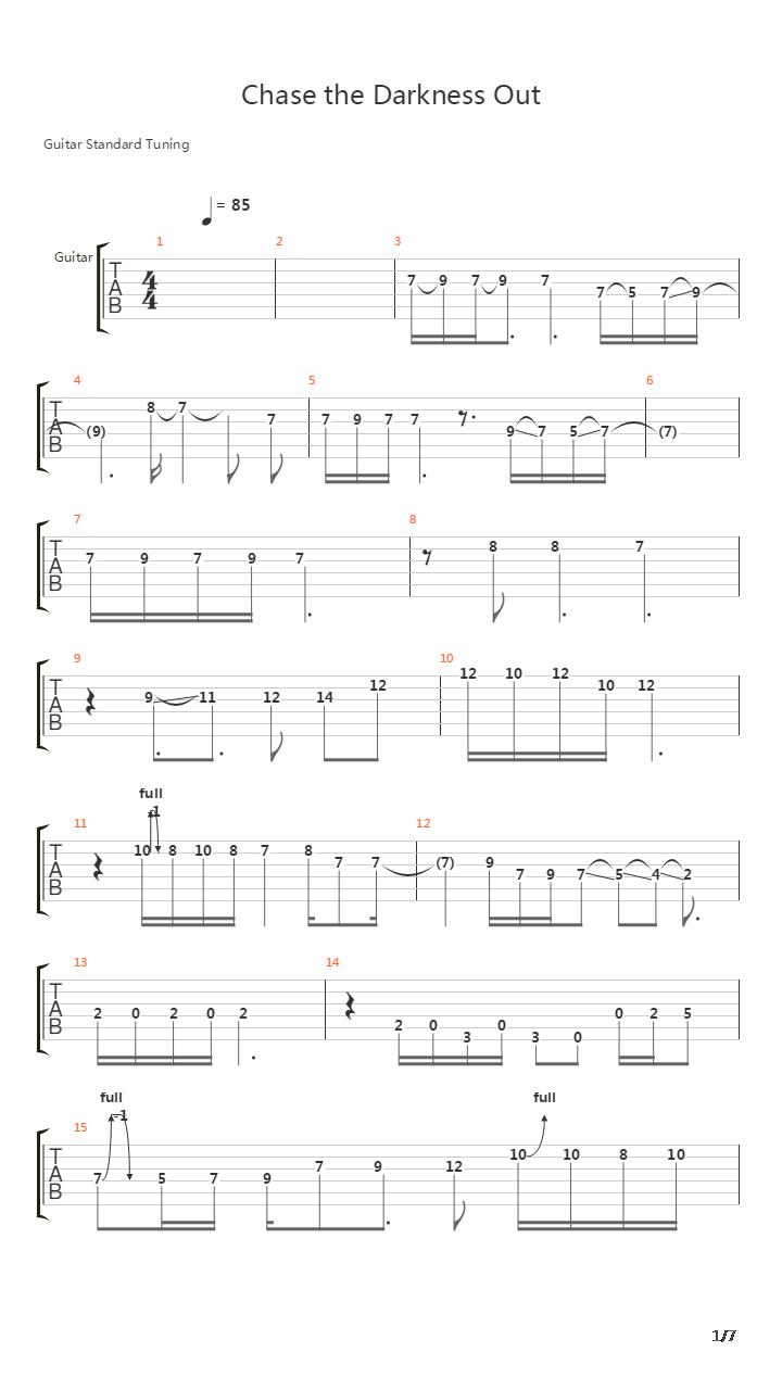 Chase The Darkness Out吉他谱