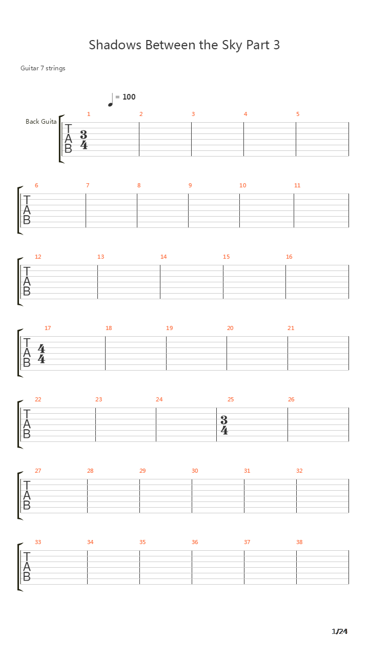 Shadows Between The Sky吉他谱