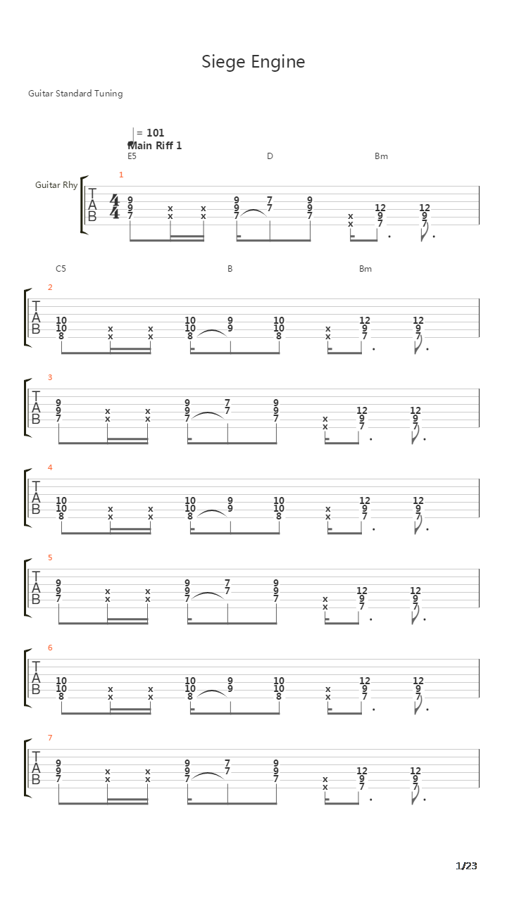 Siege Engine吉他谱