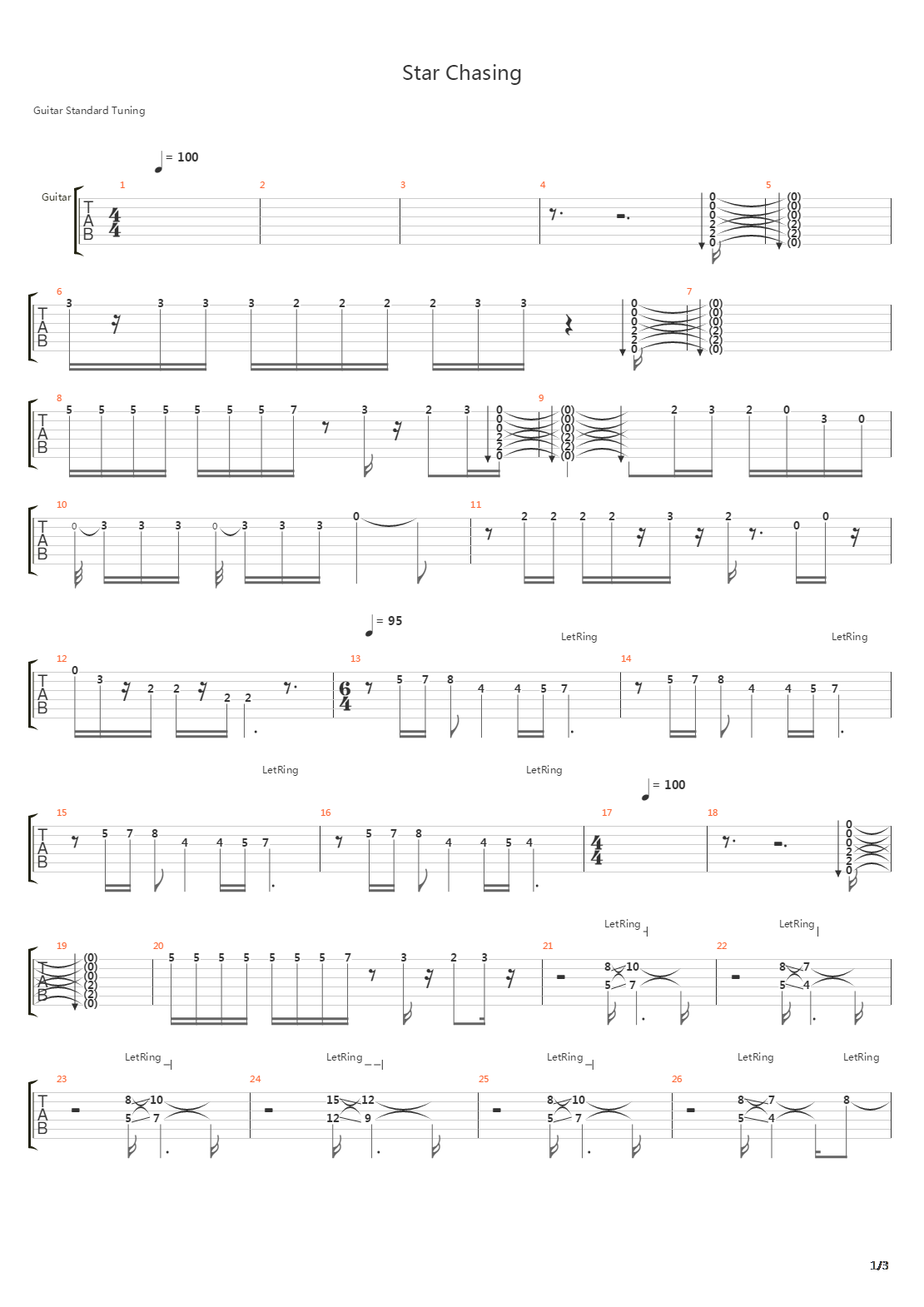 Star Chasing吉他谱