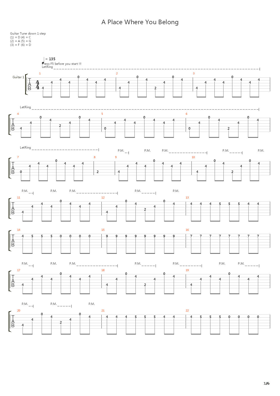 A Place Where You Bellong (Ver 2)吉他谱