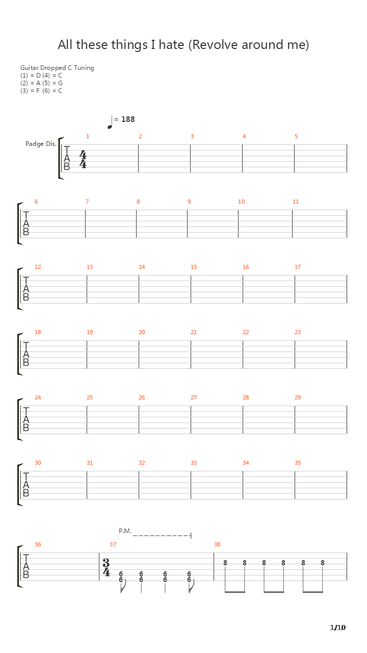 All These Things I Hate (My Version)吉他谱