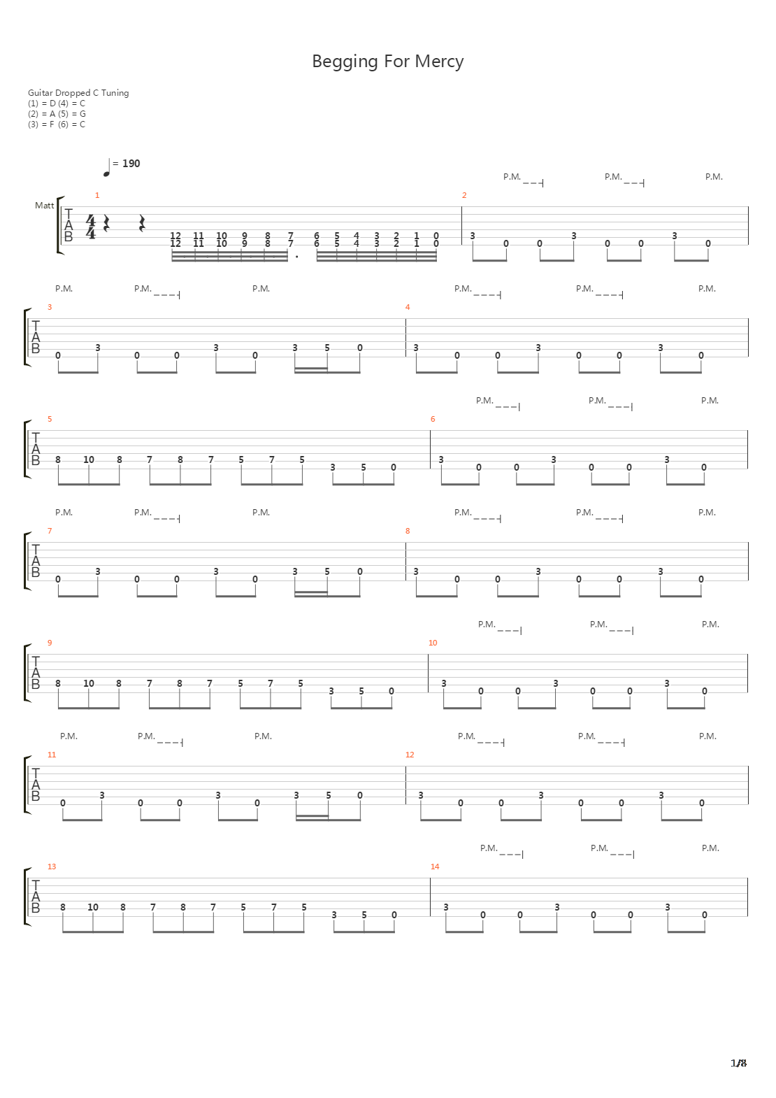 Begging For Mercy吉他谱