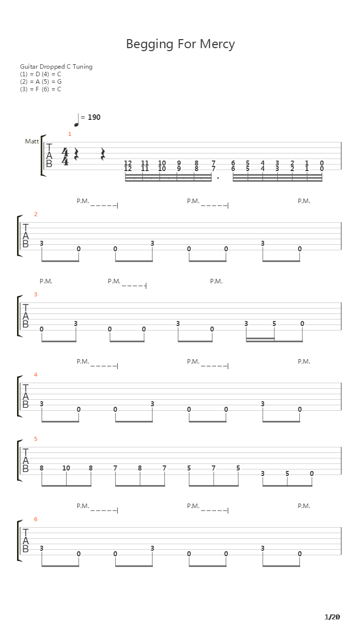 Begging For Mercy吉他谱