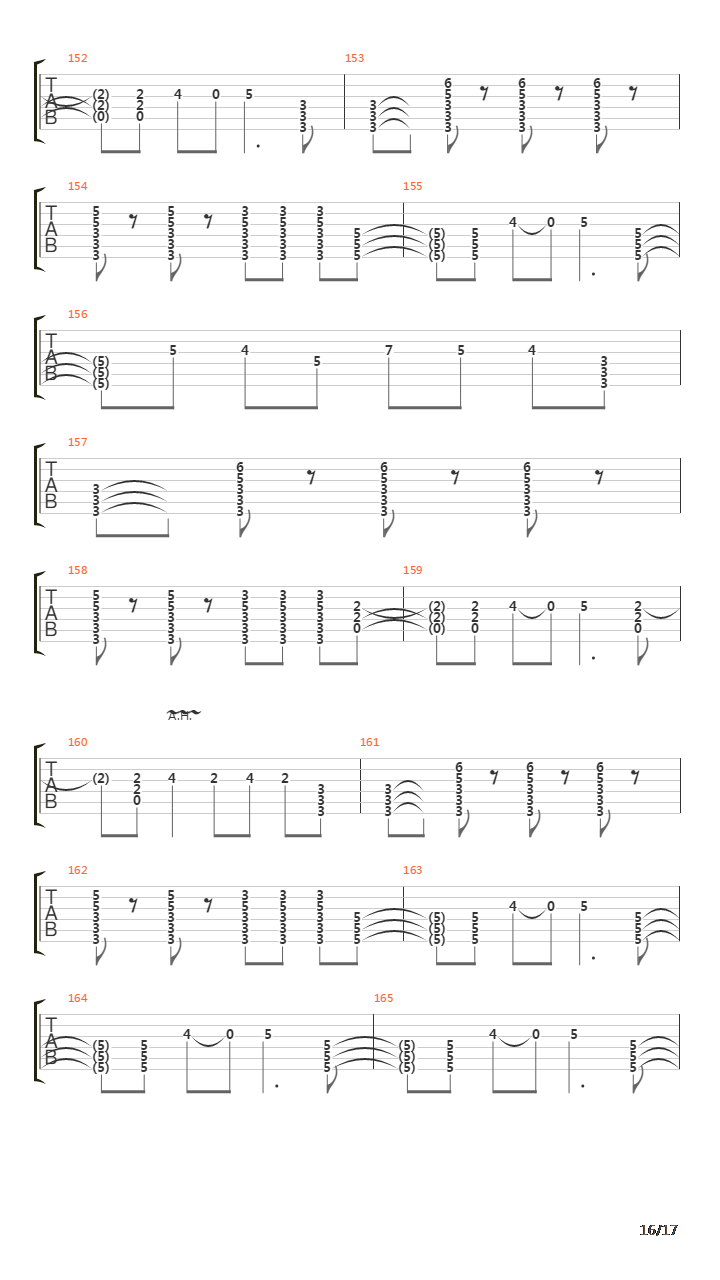 Suffocating Under Words Of Sorrow吉他谱