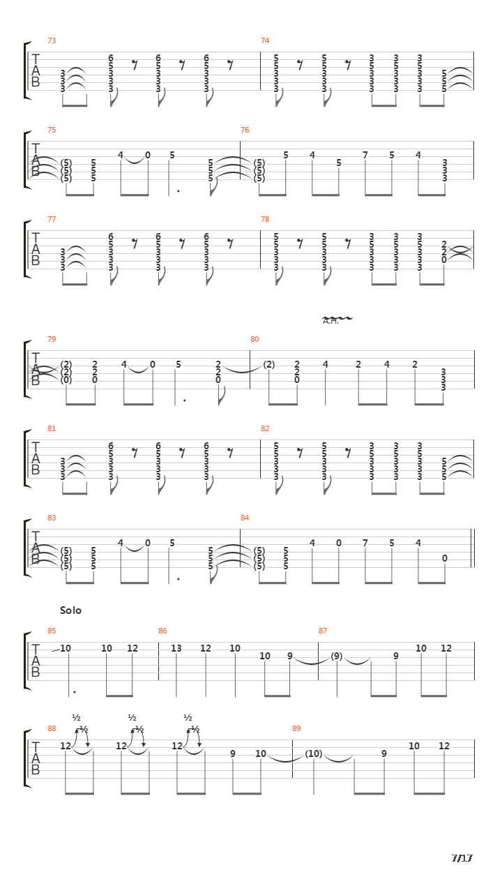 Suffocating Under Words Of Sorrow吉他谱