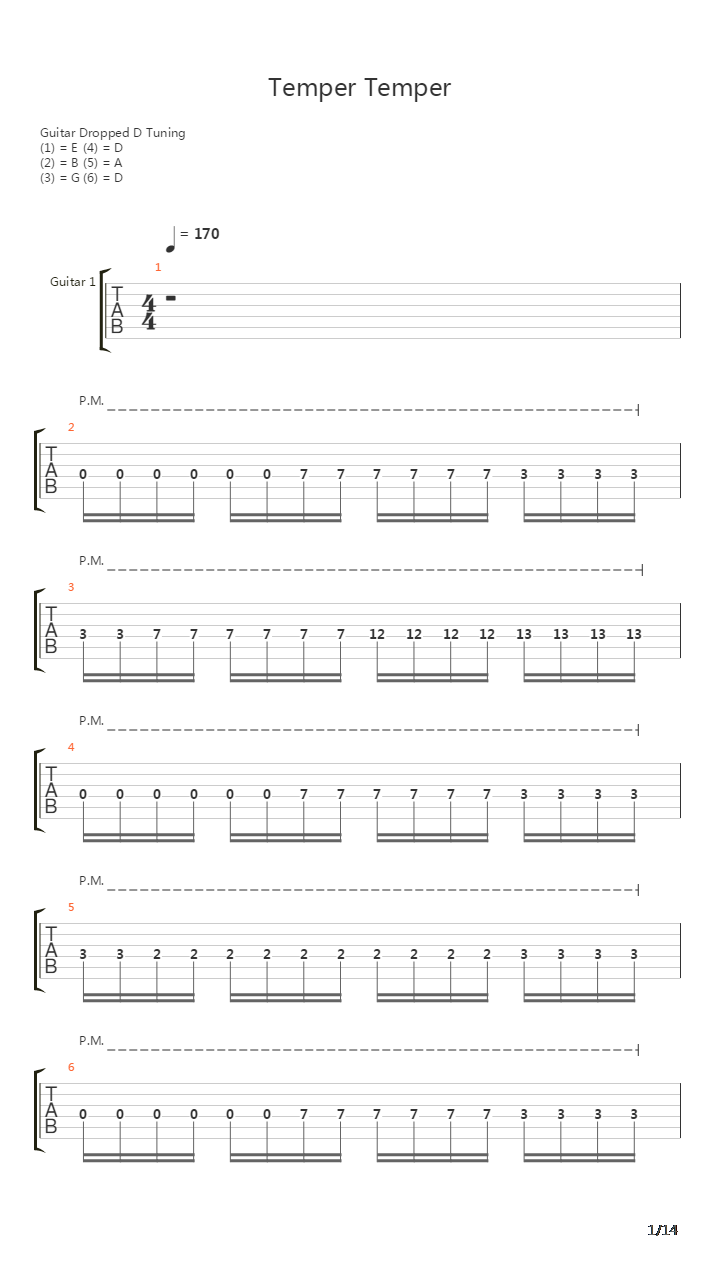 Temper Temper吉他谱