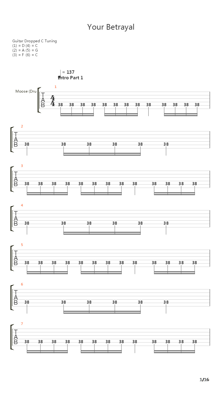 Your Betrayal吉他谱