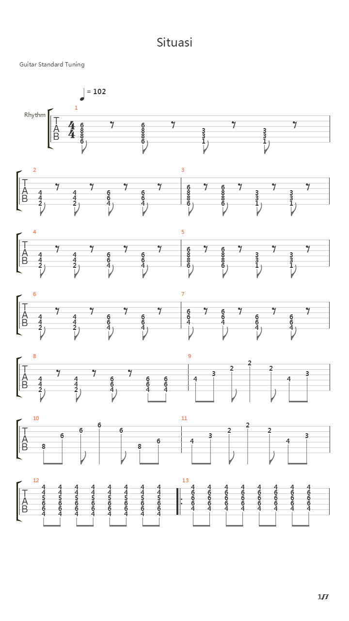 Situasi吉他谱