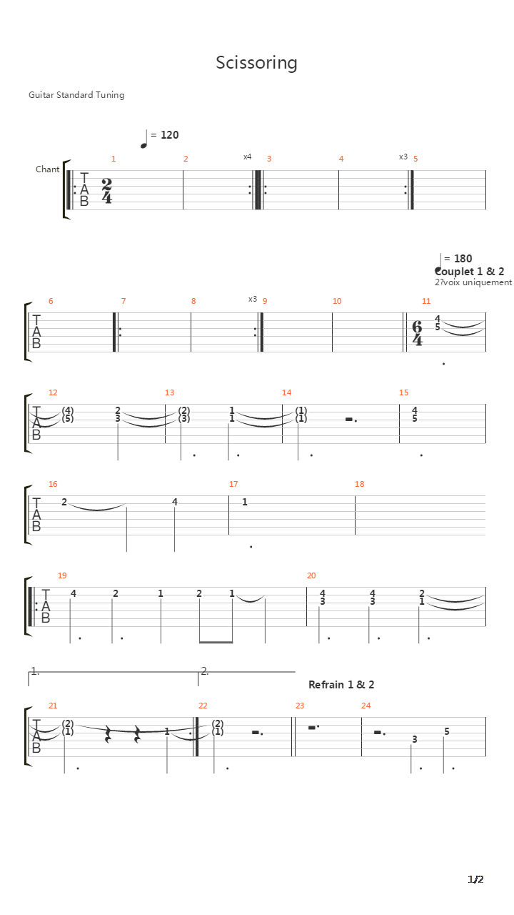 Scissoring吉他谱