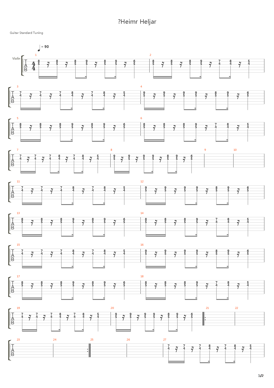 Heimr Heljar吉他谱