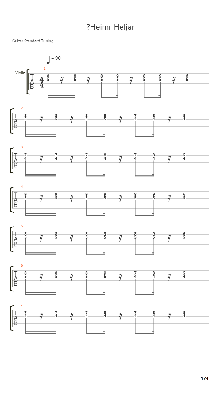 Heimr Heljar吉他谱