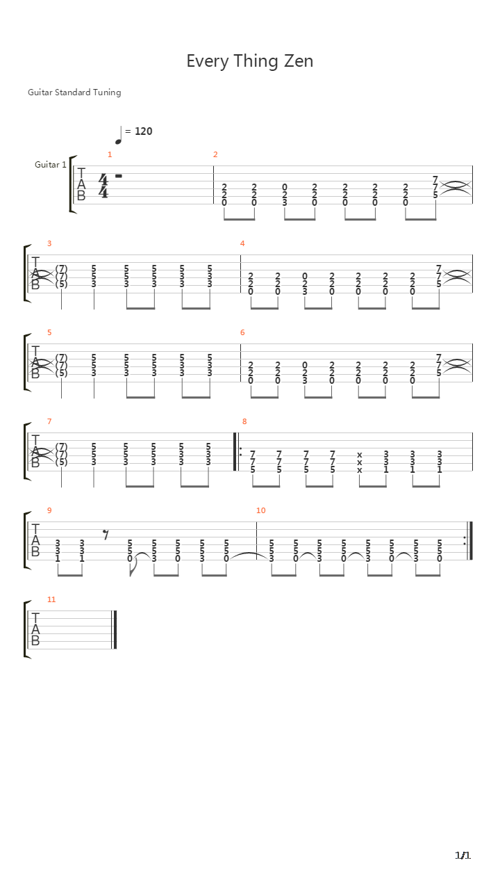 Everything Zen吉他谱