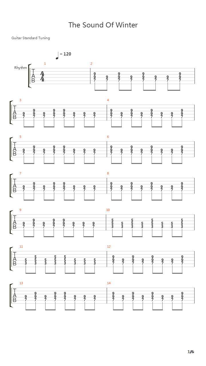 The Sound Of Winter吉他谱