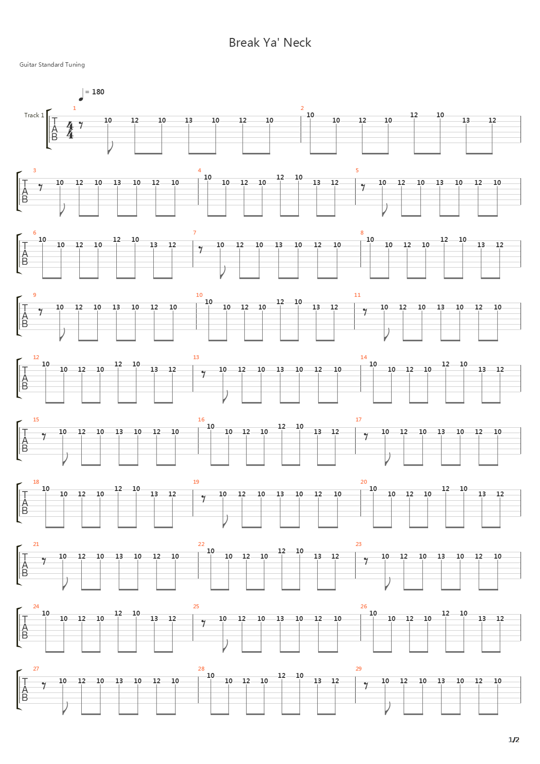 Break Ya' Neck吉他谱