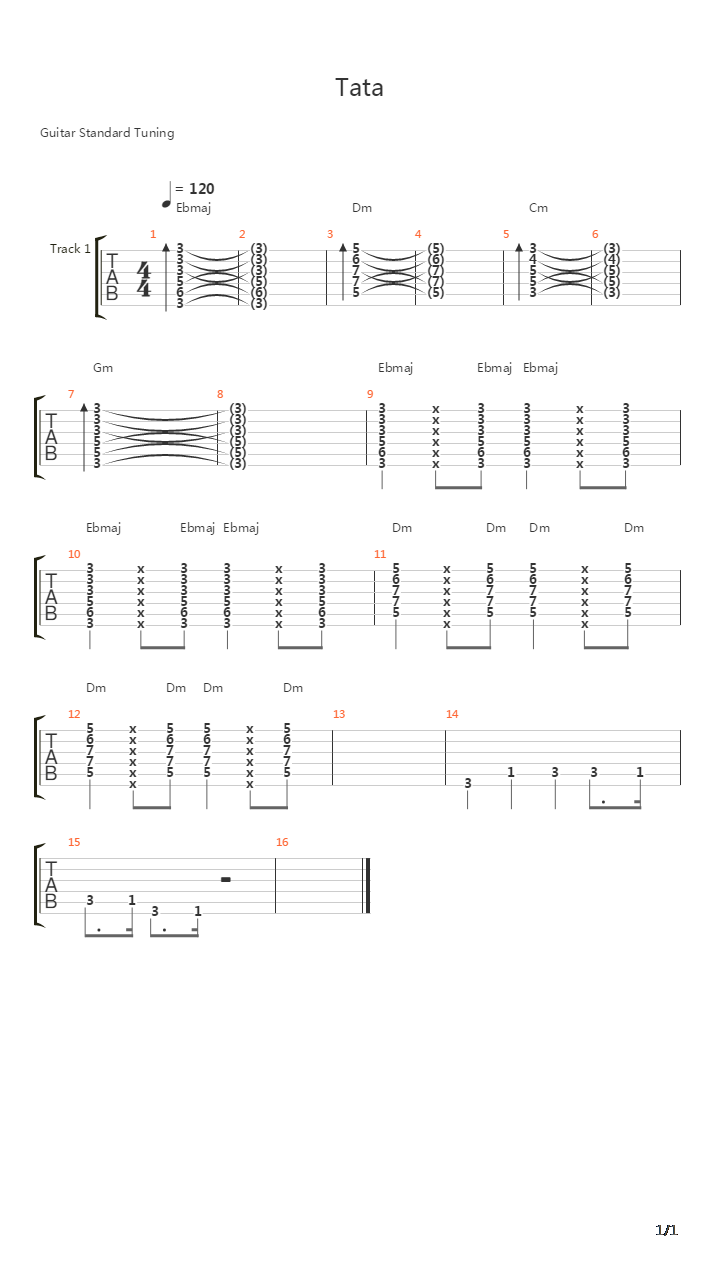Táta吉他谱