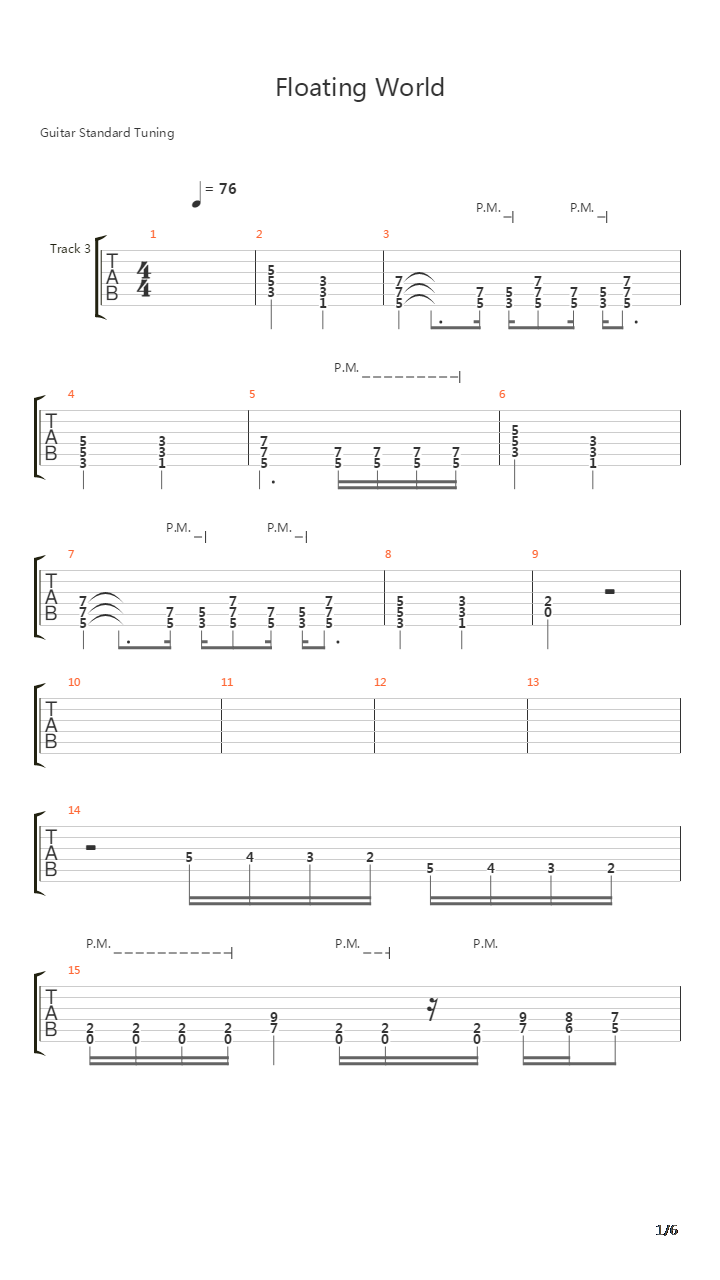 Floating World吉他谱