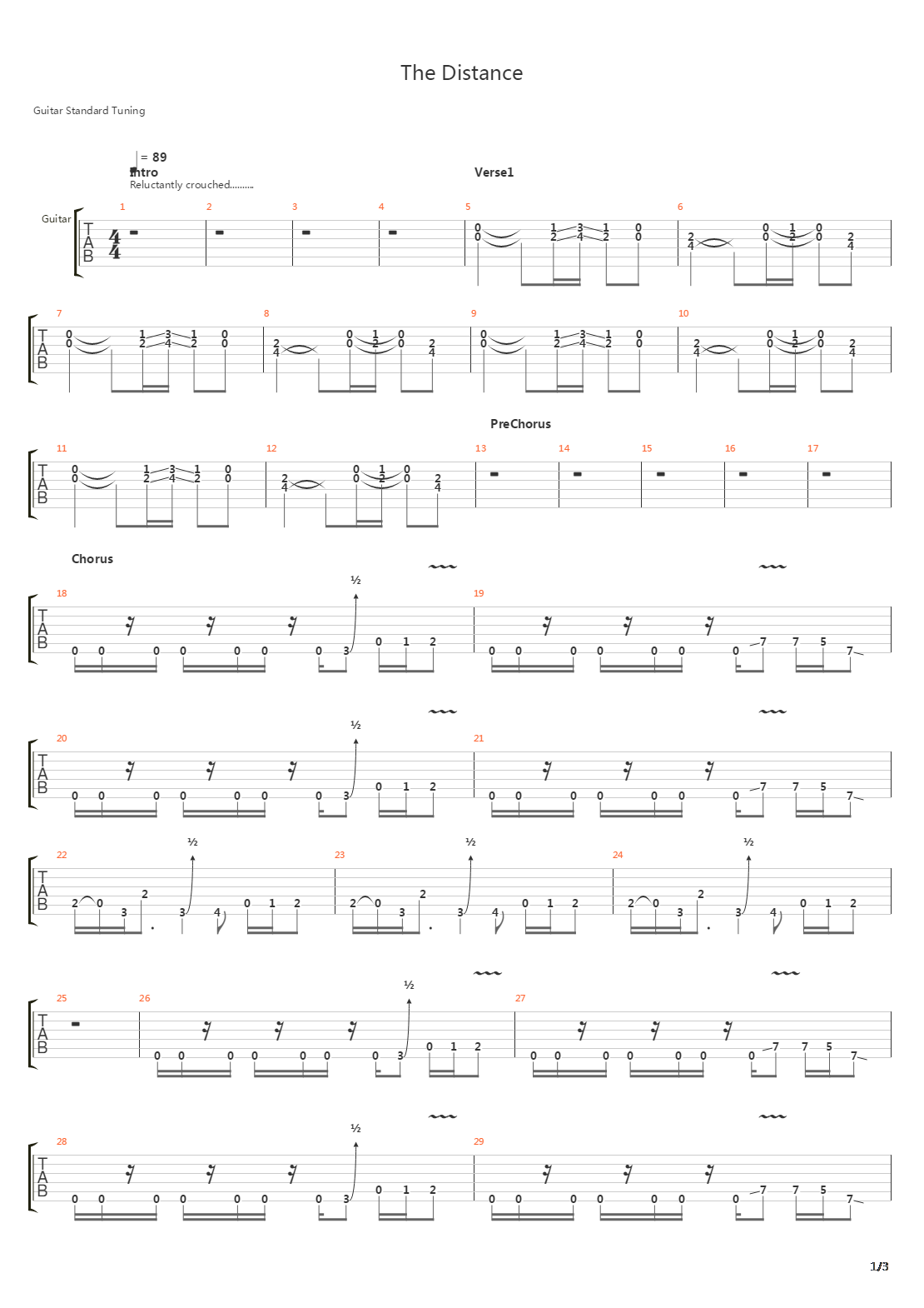 The Distance吉他谱