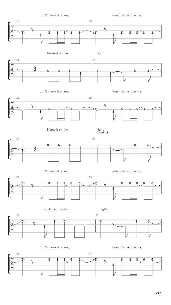 Blame吉他谱